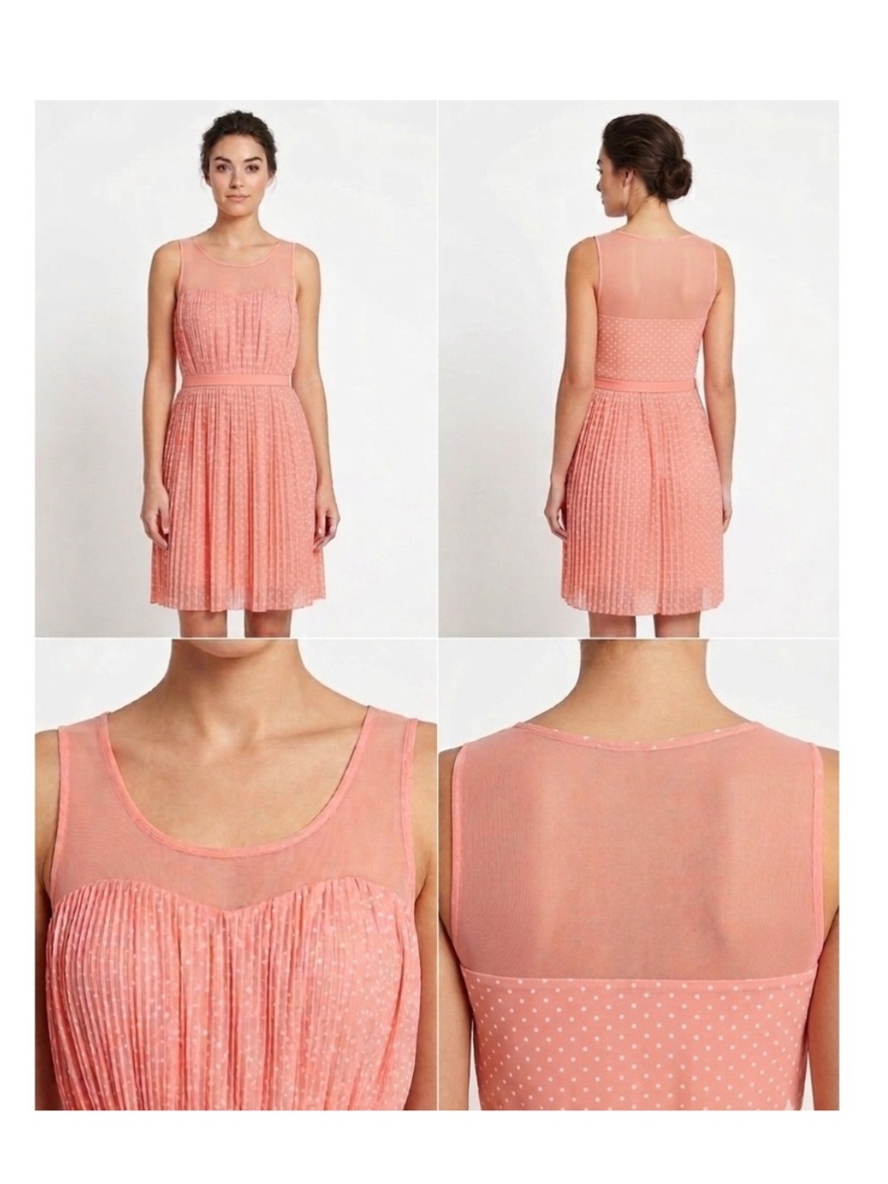 Lauren Conrad Peachy Pink Sleeveless Pleated Mini Dress